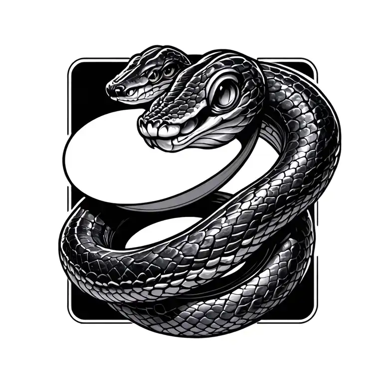 Realistic Snake Body With Pacman Head