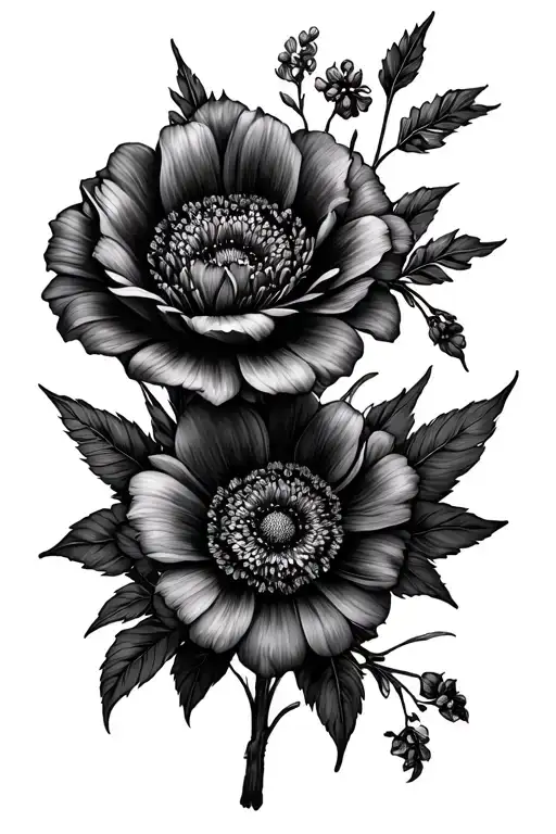 A Birth Flower Tattoo For A Mother And Daughter Using The Birth Months Or May And January