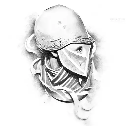 Greek Warrior And Rose