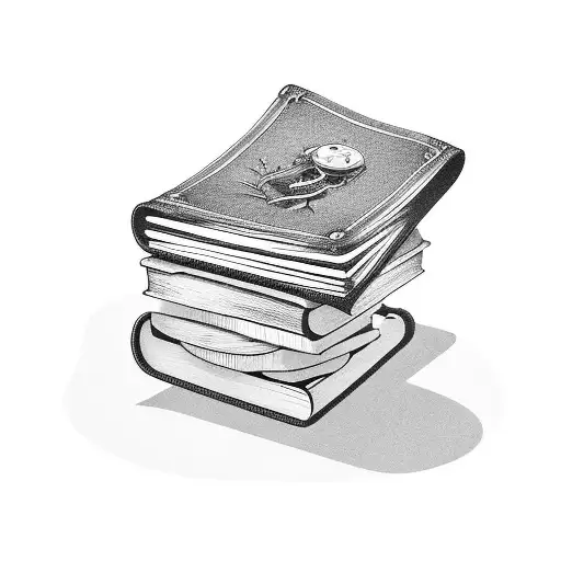 Bookworm Curled Up Inside An Open Book