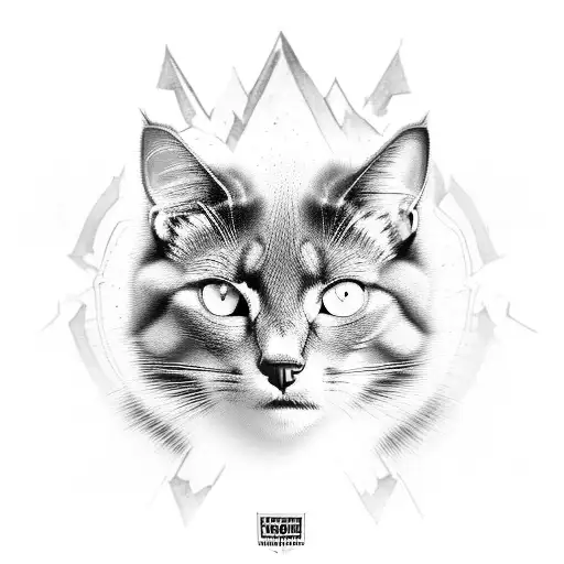 Grey Cat Wide Nose White Chin Green Eyes Masculine War Scene Battle Warrior