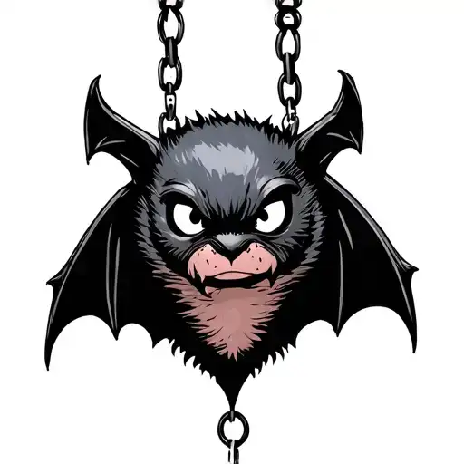 Simple Bat Hanging Upside
