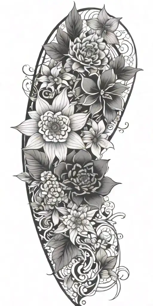 Geometric Design With Intricate Patterns And Flowers