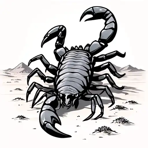 Scorpion In Desert Landscape