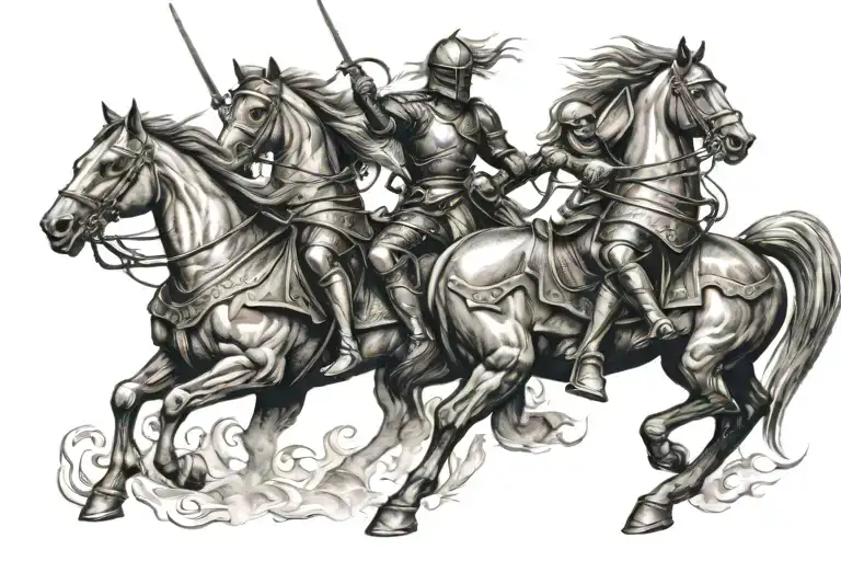 Knight Charging On Horse