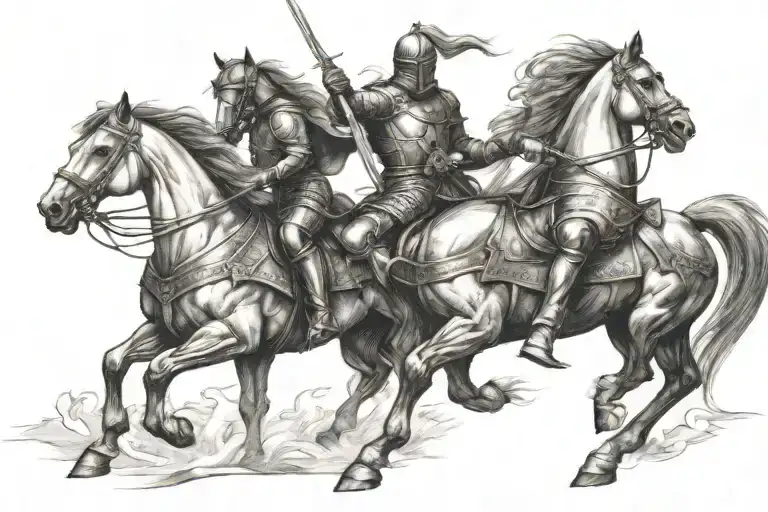 Knight Charging On Horse