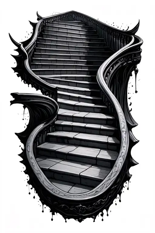 Dark Stairway Curved 15 Steps Sleek
