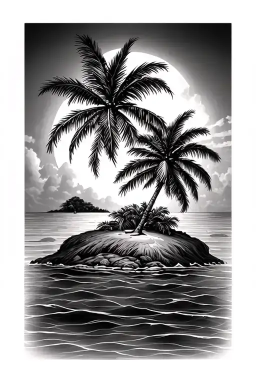 Palm Tree And Island