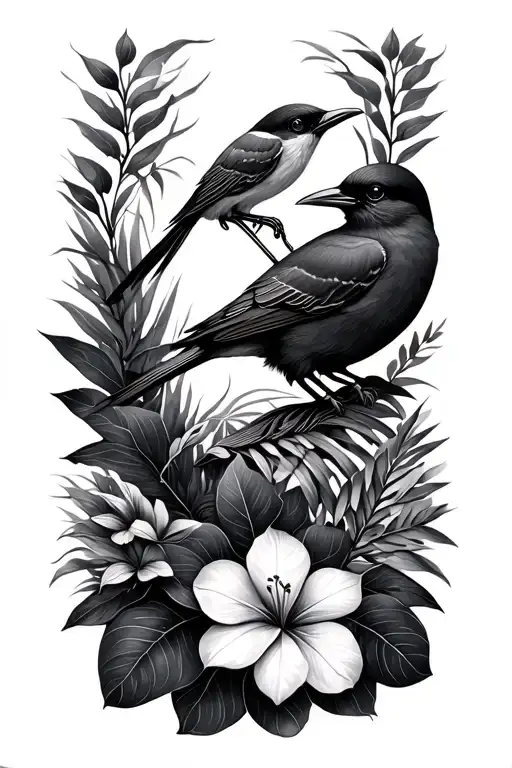 Forearm Sleeve Hawaiian Birds And Plants