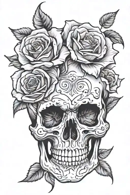 Skull With Roses