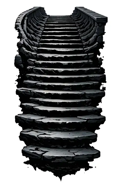 Dark Stairway Curved 15 Steps Sleek