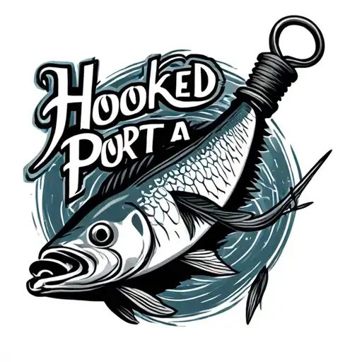Hook With Fishing Line That Spells Hooked In Port A