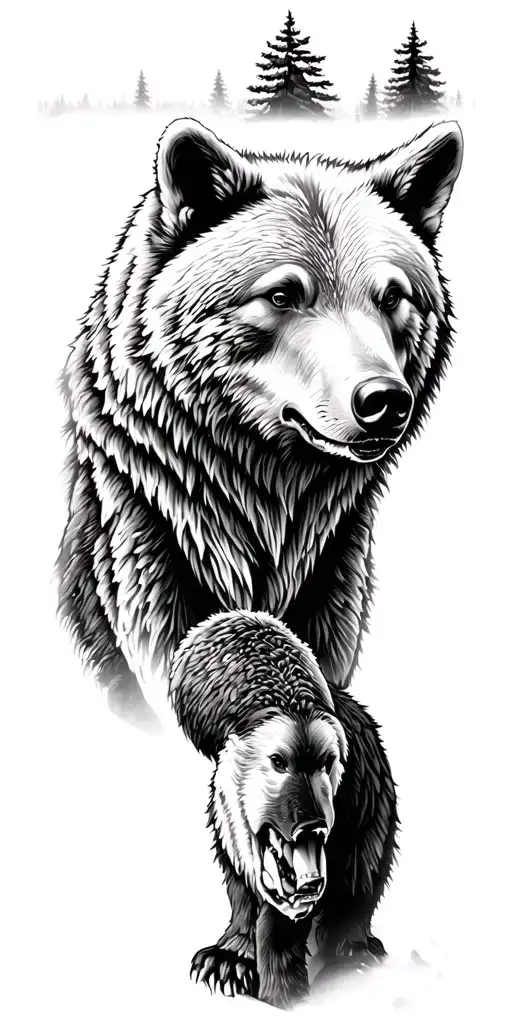 Nature Grizzly Bear Hunting Wildlife Wolf