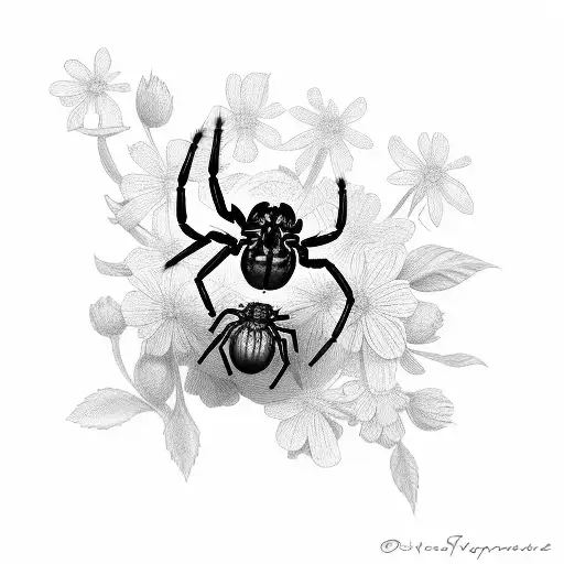 Spider With Flowers