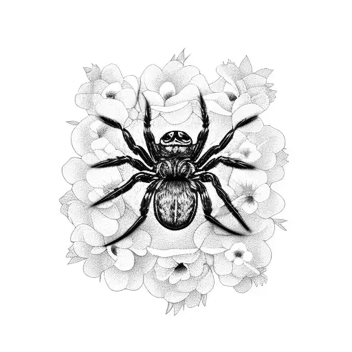 Wild Spider With Flowers