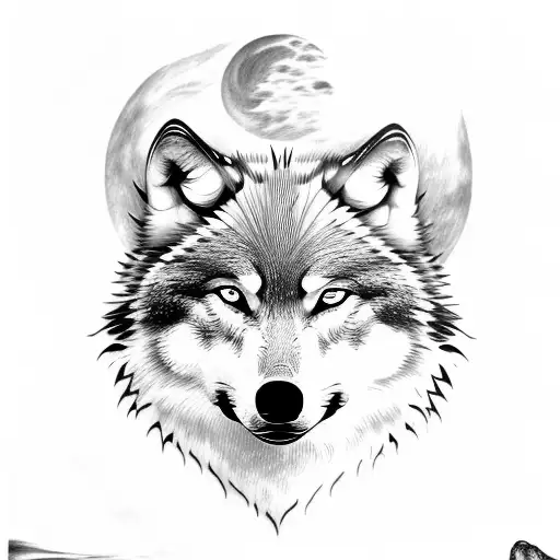 Wolf With Ocean Waves
