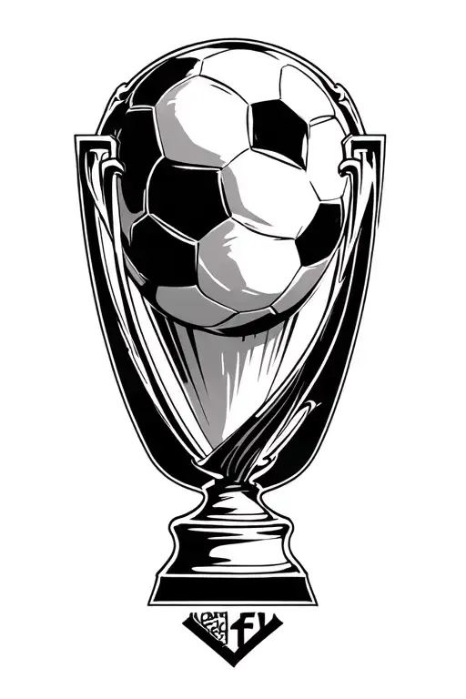 Europa League Football Trophy Tattoo Design