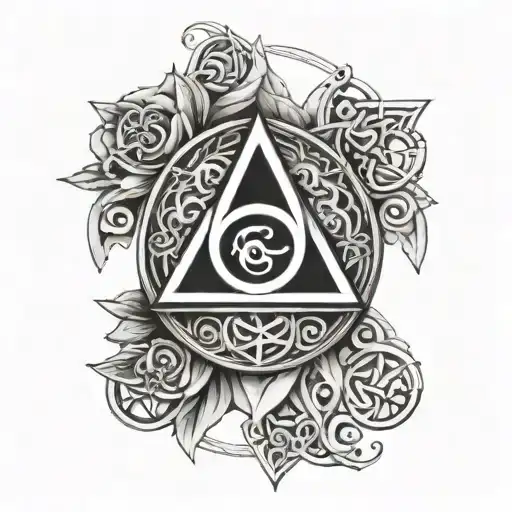 Stron Bond Within The Family With Triquetra And Horizm In The Background