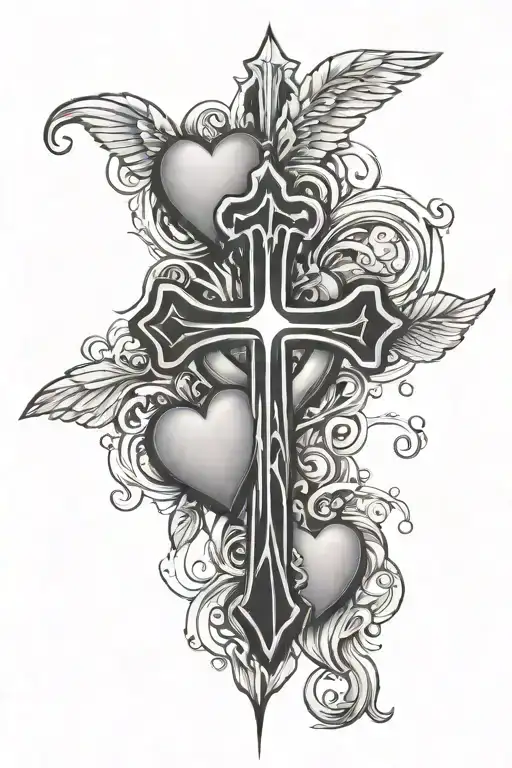 3 Hearts With A Cross Inside And The Words Lord Is Love