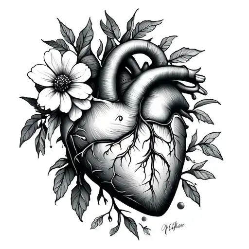 Anomaly Heart With November Birth Flowers Growing