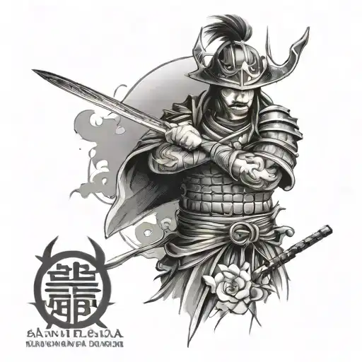 Samurai And Hour Glass Filled