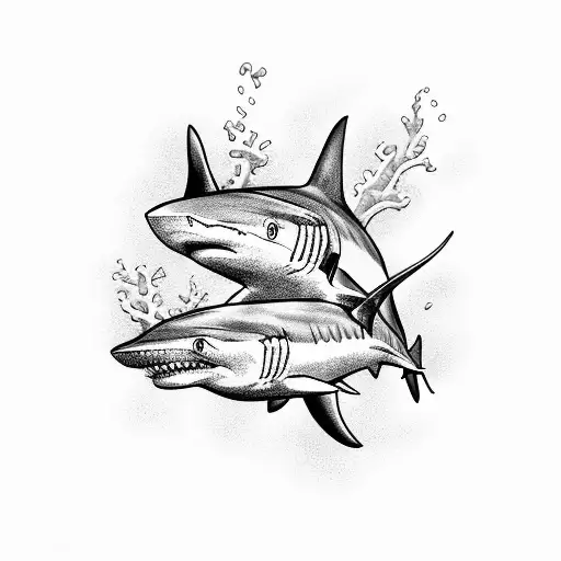 Coral Reef With A Shark