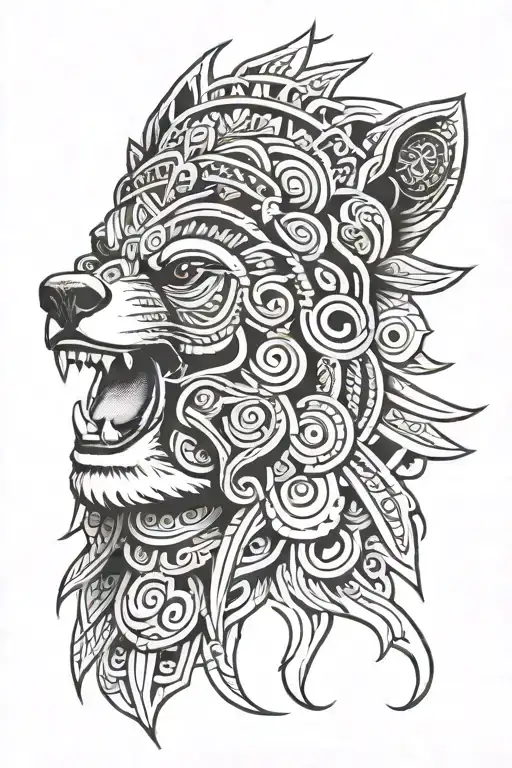 Aztec Bear Head