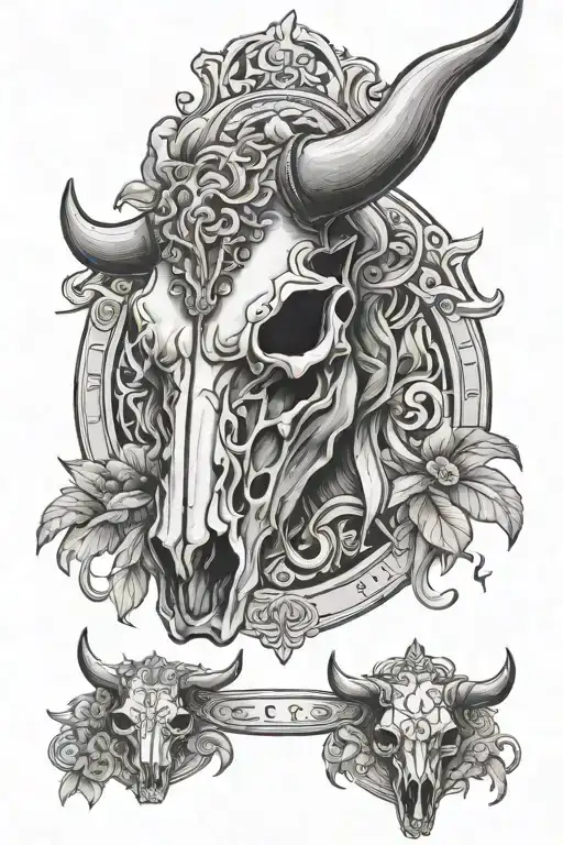 Leo And Taurus Bull Skull