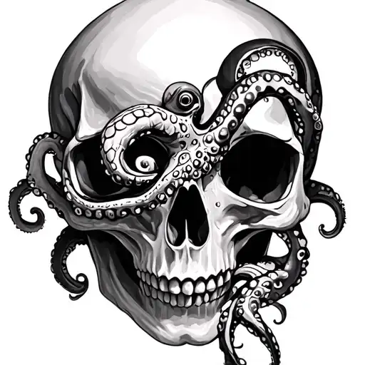 Octopus Inside Skull