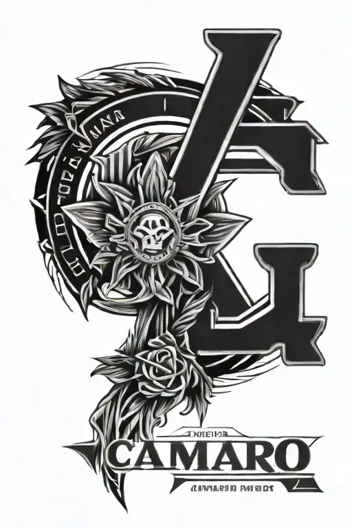 Roman Numeral Date 12 March 2021 Camaro Outline