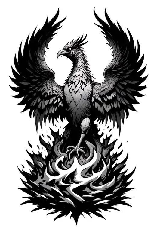Phoenix Rising From Ashes Symbolizing Sobriety