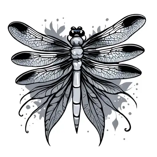 Dragonfly Cancer Ribbon Simple Fine Print
