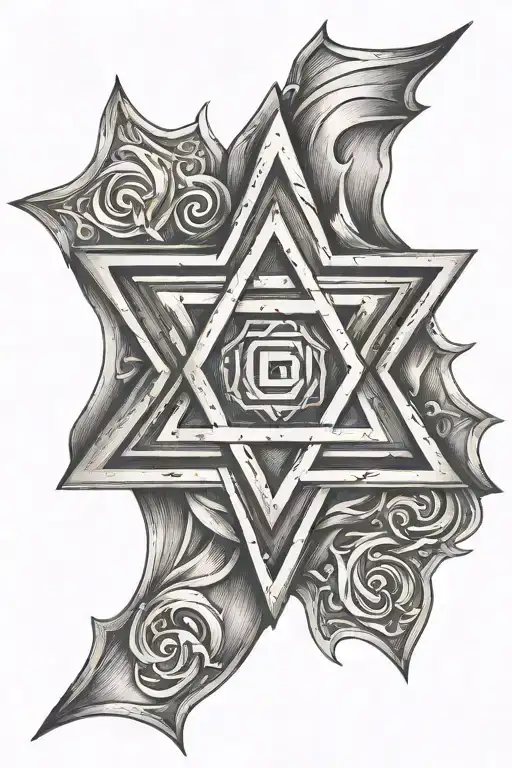 Men Shoulder Star Of David
