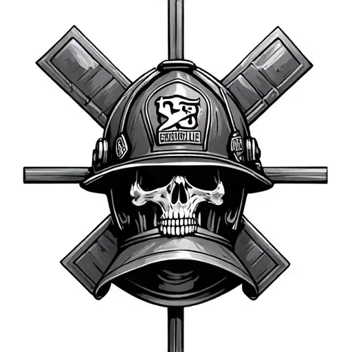 Cross With Firefighter Helmet