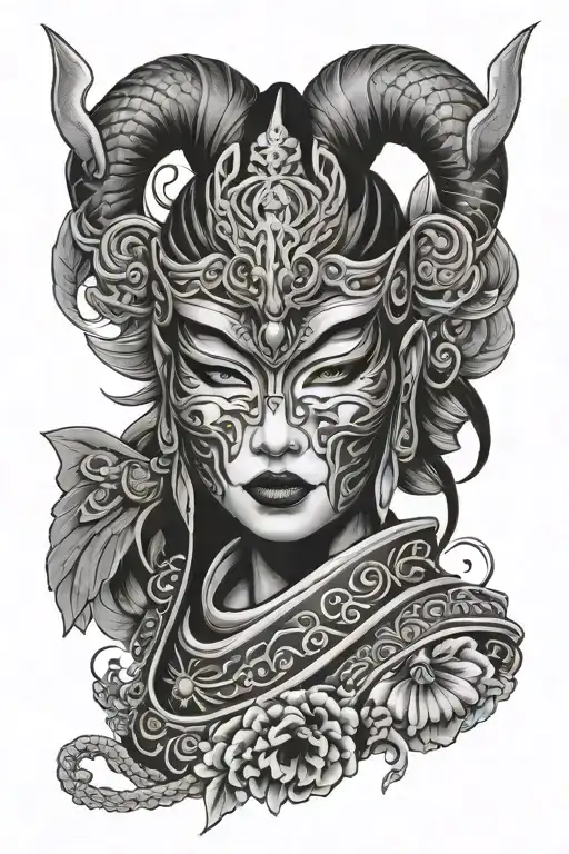 Japanese Warrior Lady Mask