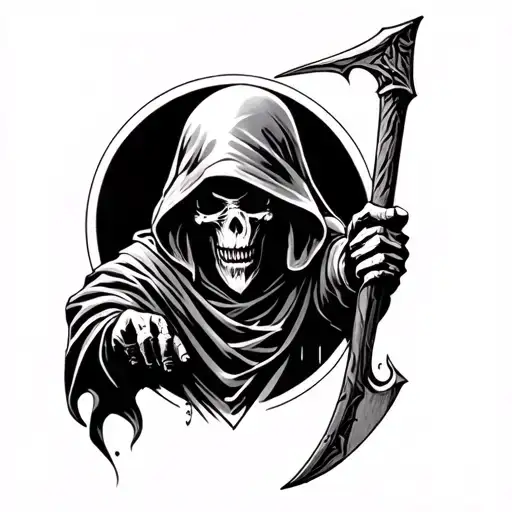 Evil Grim Reaper With Scythe