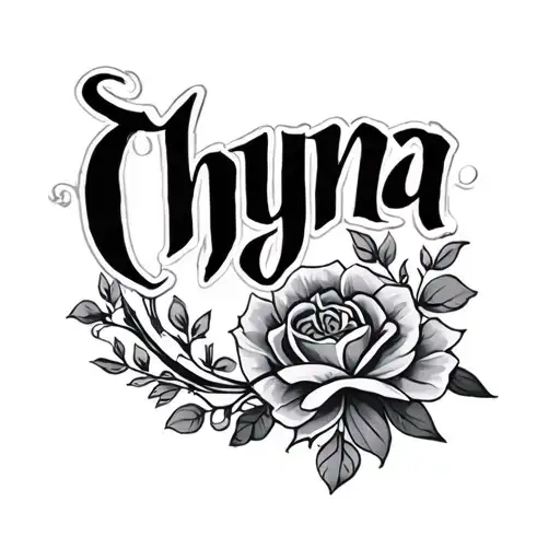 The Name Chyna Written In Elegant Script