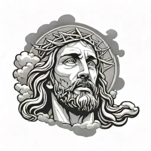 Jesus With Clouds Surrounding