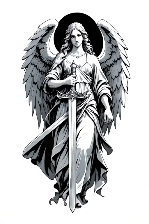 Angel Holding A Sword