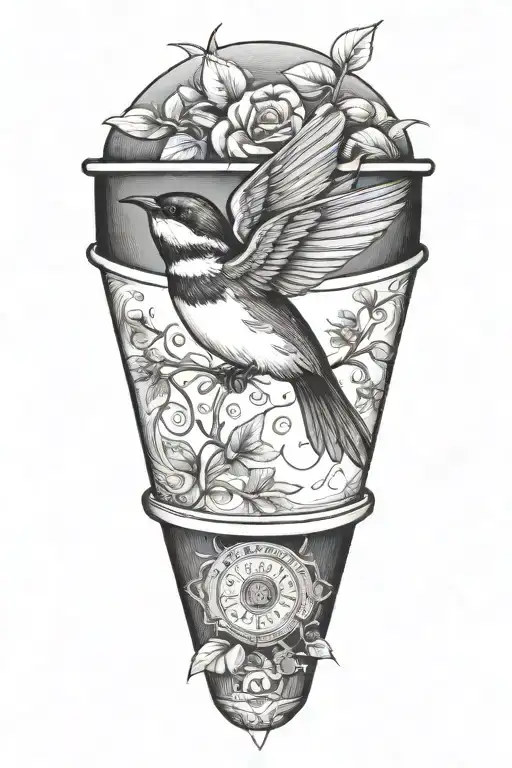 Swallow Carrying A Coffee Branch