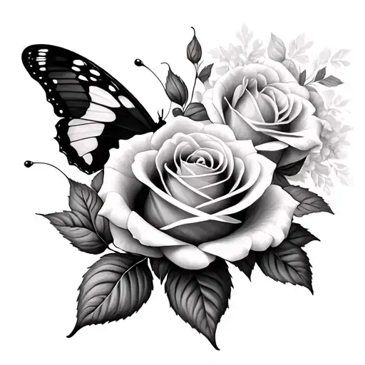 Rose And Butterfly