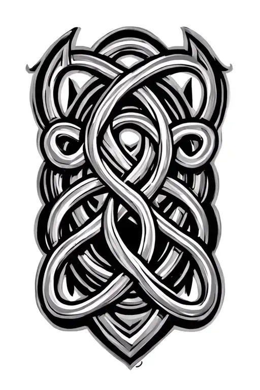 Celtic Knot Incorporating Welsh Symbols