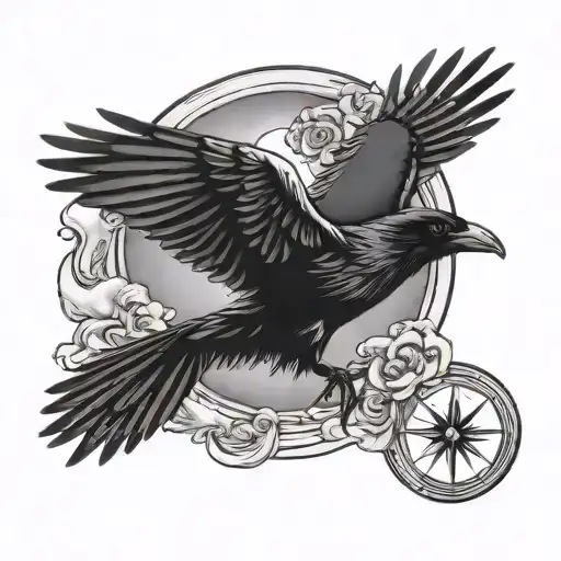 Raven Flying With Sun Last Name Wurst