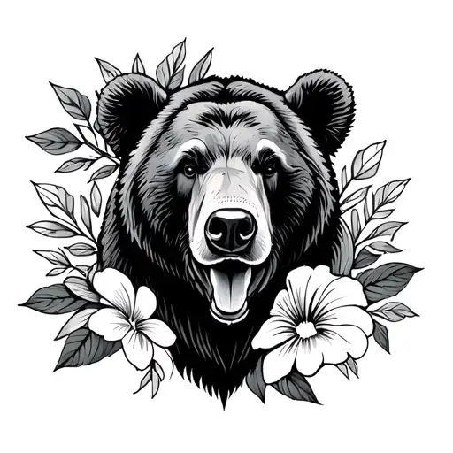 California Bear Mexico Flower And Guatemala Flower