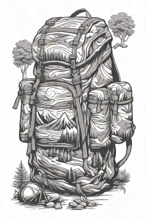 Camping Mountain Backpack Nature Scene