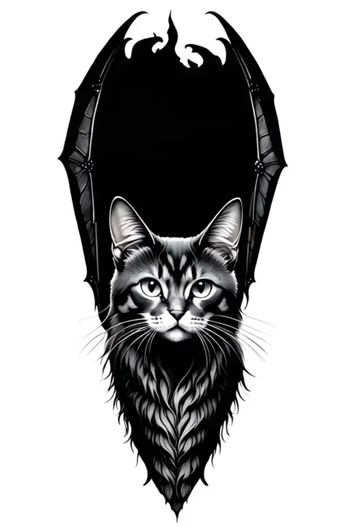 Mothman As A Long Haired Cat