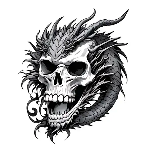Skull And Dragon Wrapped