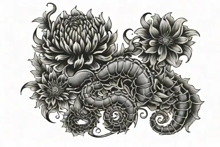 Scorpio And Chrysanthemum And Text Leonora