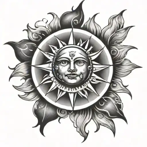 Sun Tattoo Design