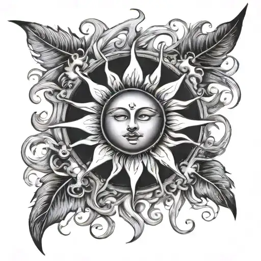 Sun Tattoo Design